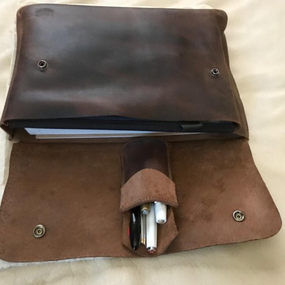 Men's Brown Leather Folder and Document Holder bag - Picture 3 of 11